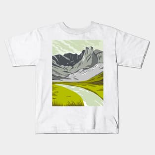 Gates of the Arctic National Park and Preserve Oolah Valley in Alaska United States WPA Poster Art Color Kids T-Shirt